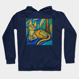 Relaxing Cat in the style of Paul Gauguin Hoodie